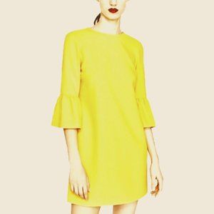 ASOS Yellow Bell Sleeve Dress: Size UK 10